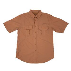 Clearwater Outfitters Fishing Shirt Men's Size M Cantaloupe Short Sleeve Nylon